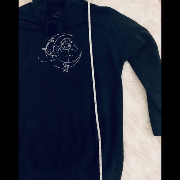 Sundown by Splendid Hoodie Sweat Shirt Moon&Star Animal Design Black Size XS-S - Picture 9 of 16